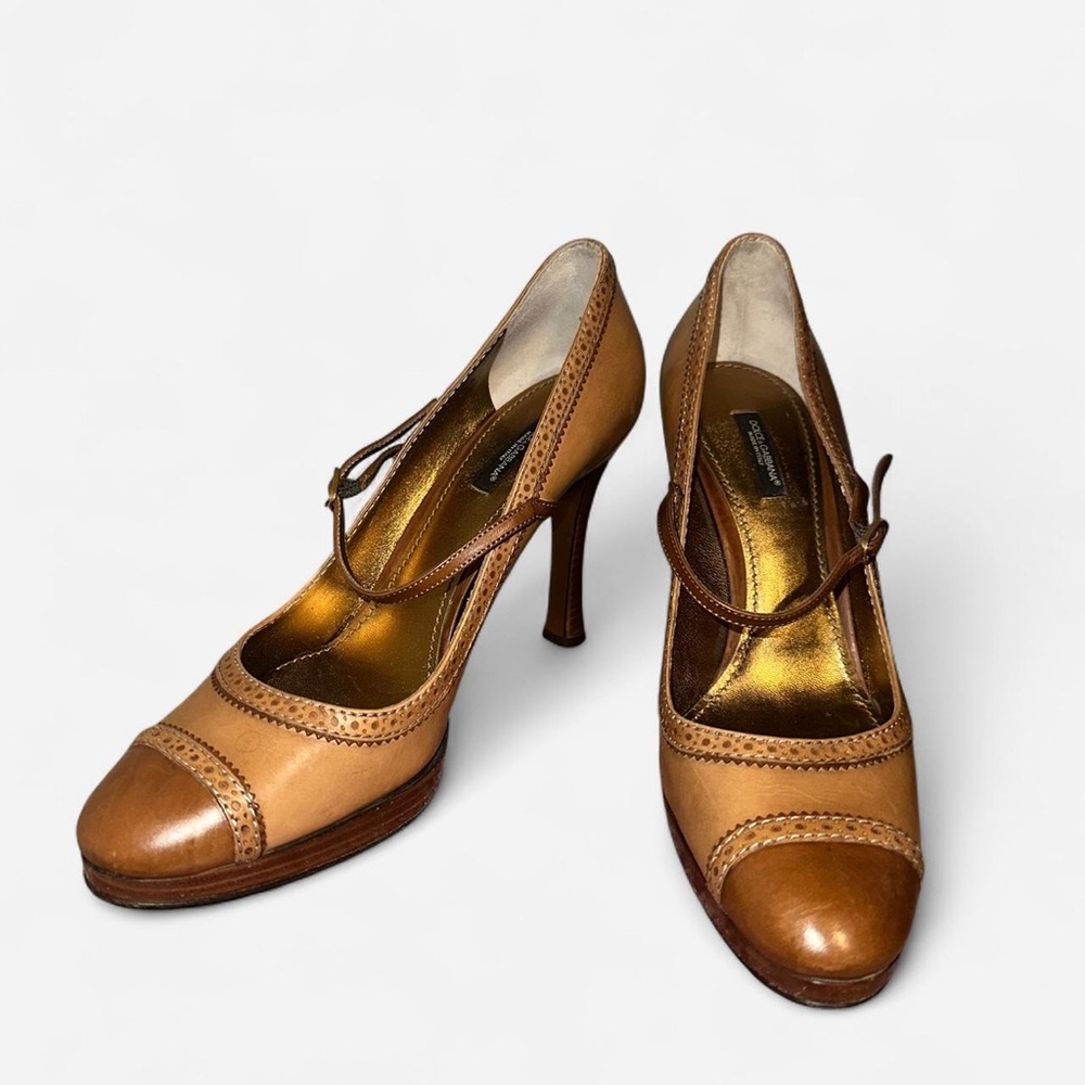Dolce & Gabbana Tan Leather Heels
